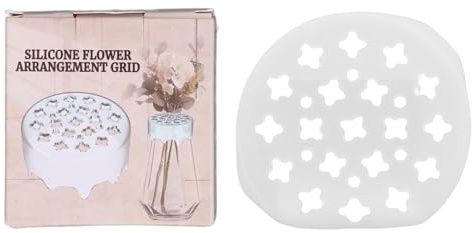 Silicone Flower Arrangement Grid Semi Transparent Stem Holder, Easy Floral Bouquet Arranger for Home, Cube & Round Vase, Soft Silicone Material