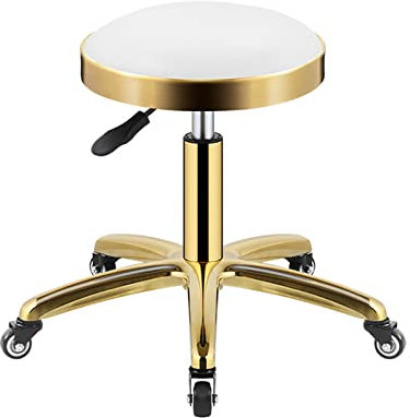 QZQJUILU Drehstuhl, runder Rollhocker, Stuhl, Pu-Leder, höhenverstellbar, Ladenhocker, drehbar, für Zeichenarbeit, Spa-Salon, Hocker mit Rollen, Stuhl, F Full MoonAdjustable