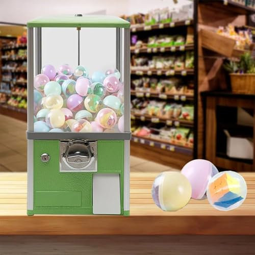 Mini Vending Machine,Dispenser Gumballs Machine,Small Business Gumball Vending Capsule Device,Prize Machine for Kids,For Party Shopping Mall Supermarket,Green
