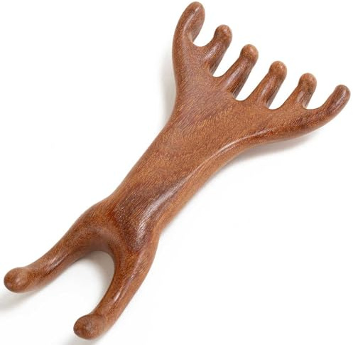 Moreinday Kopfmassagegerät aus Holz zur Entspannung der Kopfhaut, Handmassagegerät