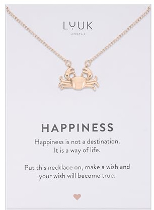 LUUK LIFESTYLE Filigrane Halskette mit Anhänger aus wasserfestem Edelstahl, Geschenk für Frauen, modernes Schmuck Design