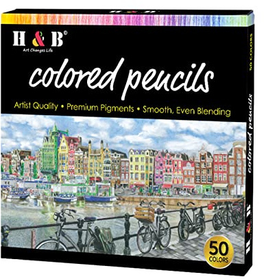 Matite Colorate ad Olio Set 50 Colori Matite Colorate Pre-affilate per Schizzi Forniture d'Arte per Studenti Adulti Artisti Disegno Schizzi Libri Colorare Decorazione Progetti Fai Te