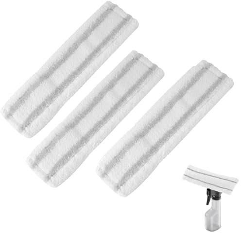 Frogetu 3 Stück Ersatzmikrofaser Wischbezug Kompatibel für Karcher WV1 WV2 WV5,für Kärcher Fensterreiniger Ersatzteile,Fenstersauger Sprühflasche Zubehör,Entfernt Effektiv Schmutz