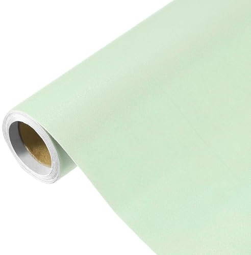 QUARKZMAN Papier Peint Vert Clair de 300 x 40 cm, Papier Peint Autocollant, Papier Contact Vert Clair en Vinyle de Couleur Unie Auto-Adhésif pour la Décoration Murale