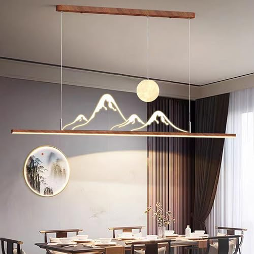 DDYY 120cm LED Pendelleuchte Esstisch dimmbar Moderne Hängeleuchte Mit Fernbedienung Linear design hängelampe esstisch Höhenverstellbar Esstischlampe hängend Esszimmer Küche büro (L120cm)