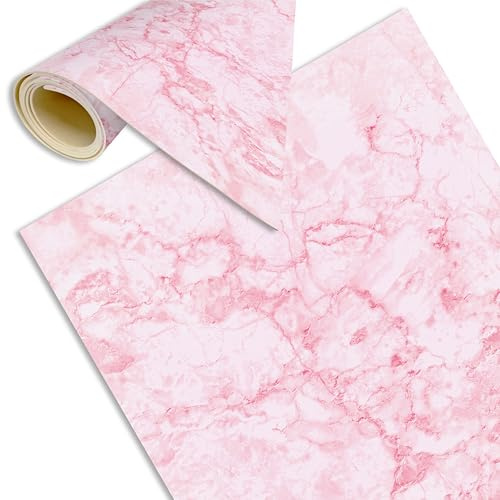 Alfombra Vinilica Rosa Cocina Lavable Antideslizante | Marm 120x60 cm | Vinilo Imitacion Marmol para exterior o interior Salón Baño Pasillo Terraza Facil limpieza y muy higienica