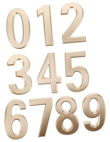 Holibanna 10pcs Metal House Numbers Address Plaques Solar Lighted Peel Stick Numbers for Hotel Home