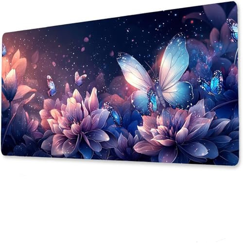 jeihenhg XXL Gaming Mouse Pad 1200x600x4mm Flor, Vade Escritorio Antideslizante, Alfombrilla Ratón Grande, Impermeable Alfombrilla Teclado Animal, Tapete de Escritorio Uso doméstico Oficina I-1