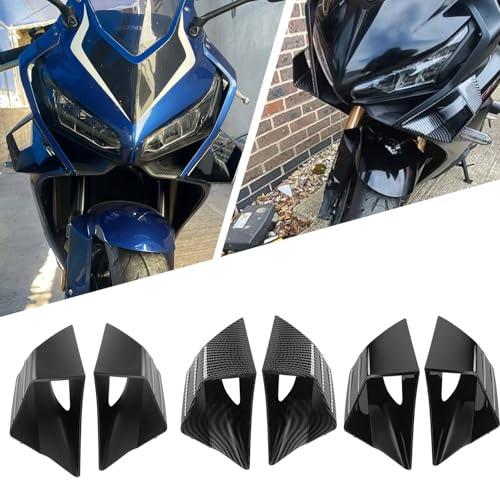 SHINKXMT Alette aerodinamiche fisse per moto, spoiler anteriore curvo tridimensionale, adatte per CBR650R, CBR 650R, GSX250R, accessori 2019-2023 (Aspetto carbonio)