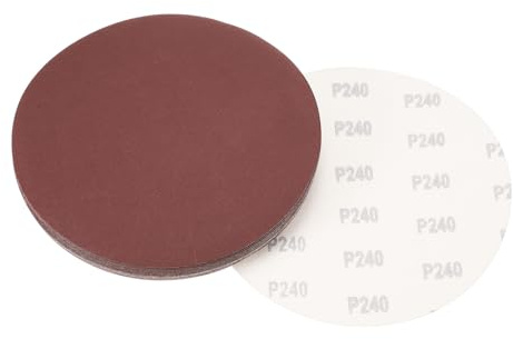 sourcing map Discos de lija de 8 pulgadas con gancho y bucle, grano 240, papel de lija de óxido de aluminio para lijadora orbital aleatoria, madera y metal, pulido en seco, 20 unidades