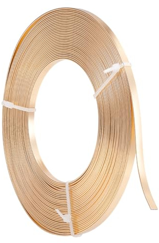 NBEADS 10 M/32.8 Fuß Flacher Aluminiumdraht, 5mm Breiter Draht Zur Schmuckherstellung Biegbarer Metall Basteldraht Für Lünetten Bildhauerei Anker Schmuckherstellung, Navajo Weiß