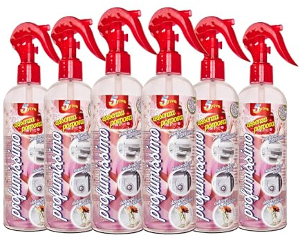 SUPERFIVE, Profumissimo, Profumatore Spray per Ambienti e Tessuti, Deodorante Spray Casa 350ml x 6 Pack (2,1 Litri) (Porpora)