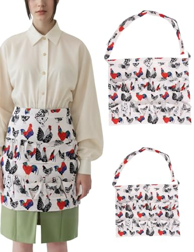 NAFJYR 2 Pcs Egg Apron for Collecting Eggs, Chicken Egg Apron for Housewife and Kids Farmhouse Parent-child Activities