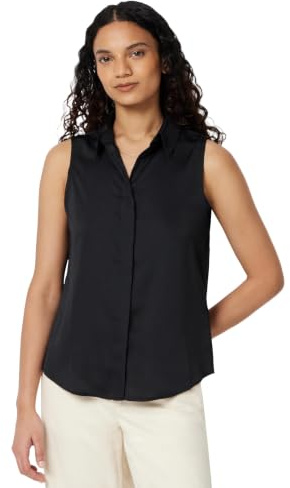 Amazon Essentials Women's Regular-Fit Sleeveless Button-Down Blouse