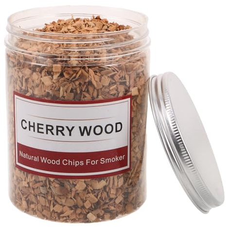 DECOMELODY Trucioli di Legno di Ciliegio per Affumicare 125G Trucioli per Barbecue a Gas e Cocktail Pellet per Affumicatore per Grigliate all’Aperto e Campeggio