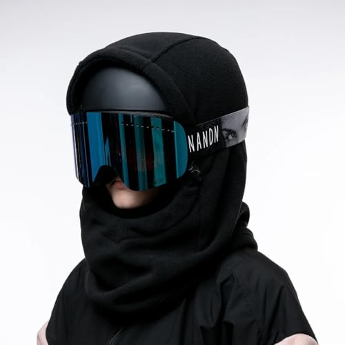 Balaclava Ski Mask Over Helmet, Black, Full Face Coverage, Winter Sports