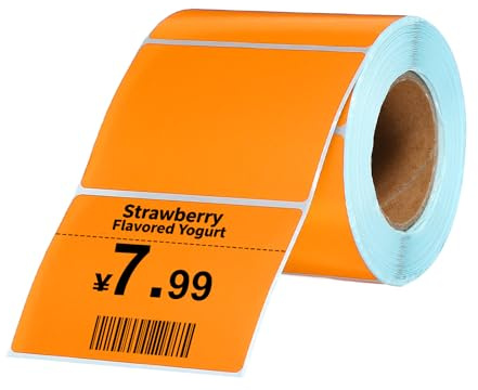 PATIKIL 500 st termiska etiketter, 5 x 6,76 tum termiska skrivaretiketter klistermärken självhäftande etiketter rektangel pappersrulle liten för skrivare fraktetikett post, UPS streckkodsadress