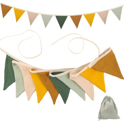 Wimpelkette Outdoor, 2.6M Wimpelkette Stoff, Wimpelkette Outdoor für Geburtstag Hochzeit Fasnachtsdeko