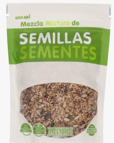 Hacendado Mélange de Semillas Premium, Graines de Tournesol, Sésame, Citrouille et Soja, 200g PACK 6, Pour Salades et Yaourts