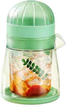 HunicandIU Presse-Agrumes Manuel Pour Fruits | Verre Extracteur Manuel 400ml Pour Fruits - Petit Extracteur à Jus - Pour Citron, Agrumes, Orange, Mandarine, Poire, Cuisine, Maison, Camping, Bureau,
