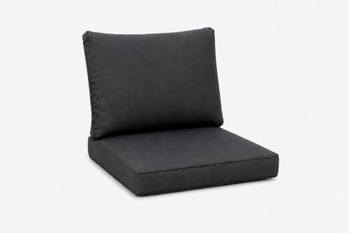Loungekissen Set für Polyrattan Sofa 2-3Sitzer (Anthrazit Set: 56x52+56x45) | Outdoor Sitzkissen für Gartensofa, abnehmbarer Bezug, waschbar Rattanmöbel