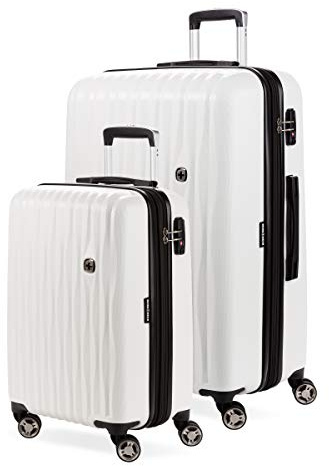 SwissGear 7272 Energie Expandable Hardside Luggage with Spinner Wheels and TSA Lock, White, 2-Piece Set (19/27)