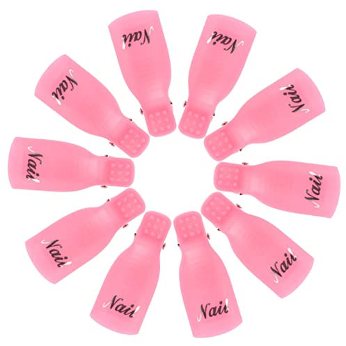 Hanyousheng 10 pièces Acrylique Nail Art Clip Tremper Hors Clip Capuchon,Pince à Ongles Dissolvant,Pour le Nettoyage des Ongles Retirer le Vernis Gel