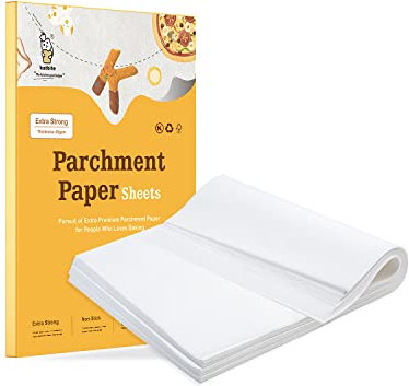 Katbite Baking Paper Heavy Duty 200 PCS, 12 x 16 Inchs (30x40cm) Greaseproof Paper Sheets, Non Stick Parchment Paper for Baking, Cooking, Freezing, for Oven, Kitchen, Air Fryer, Freezer, Pastry
