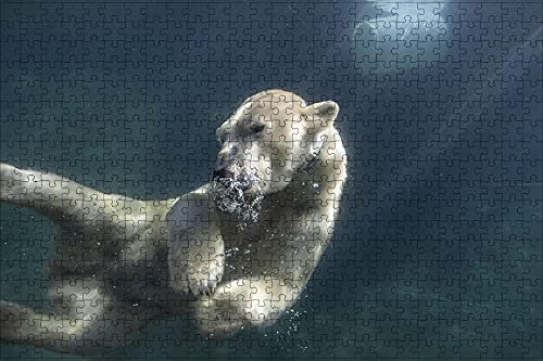 LHJOY geduldsspiel für Erwachsene 3D Puzzle 1000 Teile Tierische nördliche Unterwasserwelt tragen schwimmendes Wasser Geburtstagsgeschenk 75x50cm