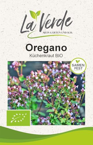 La Verde MEIN GARTEN UND ICH. Oregano BIO Samen für ca. 200 Pflanzen, Küchenkraut intensiv würzig, mehrjährig & winterhart, samenfestes Saatgut ohne Gentechnik