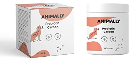 Animally Prebiotic Carbon 60 comprimés. Complément nutritionnel pour la santé Digestive. Prébiotiques pour Chiens et Chats.