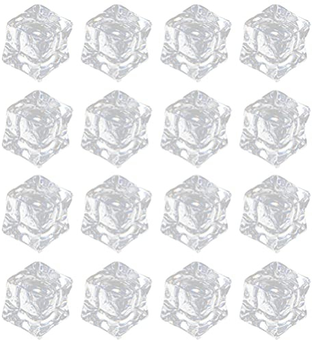 Toddmomy 200 Pcs Clear Fake Ice Cubes Acrylic Decorative Ice Cubes Artificial Square Crystal Ice Cubes Display for Home Kitchen Decoration Wedding Centerpiece Vase Fillers Photography Props