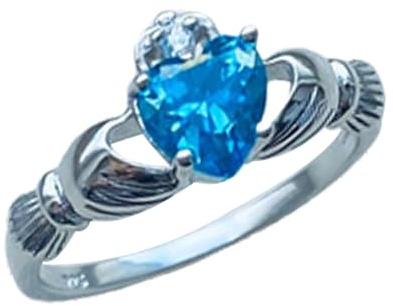 Natürlicher Amethyst & CZ Claddagh Ring, Februar Geburtsstein Liebesring, Herzring, Freundschaftsring, Solitär Statement Ring, minimalistischer Ring, Muttertagsring
