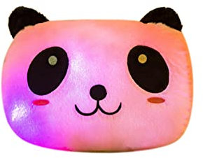 JAWSEU LED Kissen Leuchtkissen, Panda Plüsch Spielzeug Gefüllte Tiere Plüschtier Spielzeug Geschenk für Kinder Freundin, Nachtlicht Plüschkissen Stofftiere Kinderzimmer Dekokissen