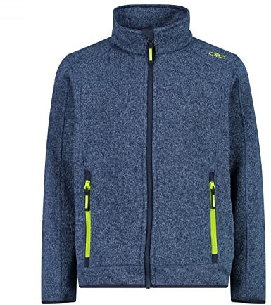 CMP Kinder Knit Tech Jacke, Blue-Limegreen, 140