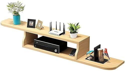 URBERY TV-Ständer zum Aufhängen an der Wand, schwebendes TV-Gerät, an der Wand befestigter TV-Schrank für Router-Regal, DVD-Set-Top-Box-Aufbewahrung/B/150 cm