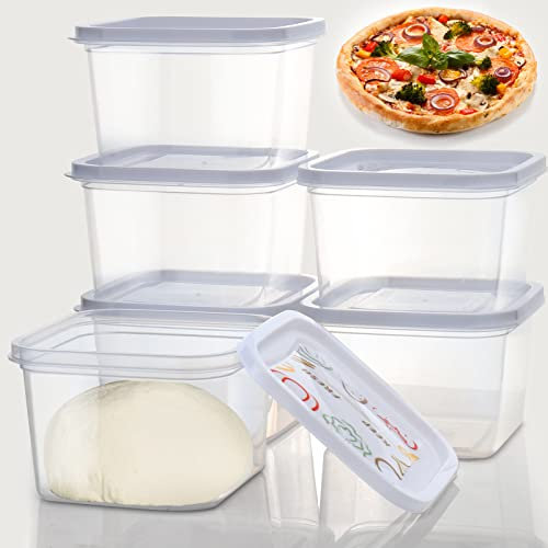 Vodolo Pizzateig Gärbox mit Verschlussdeckel 6er Set Pizzateigbehälter mit Deckel
