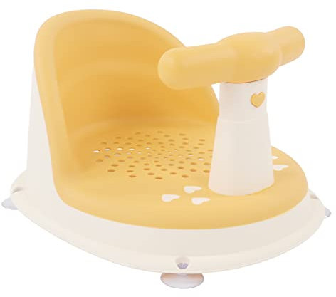 Baby-Badesitz, Hautfester Baby-Badesitz, Weiches Gummi, Tragbar, mit Saugnäpfen, Faltbar, Sicher, Multifunktional für die Familie (Gelb)