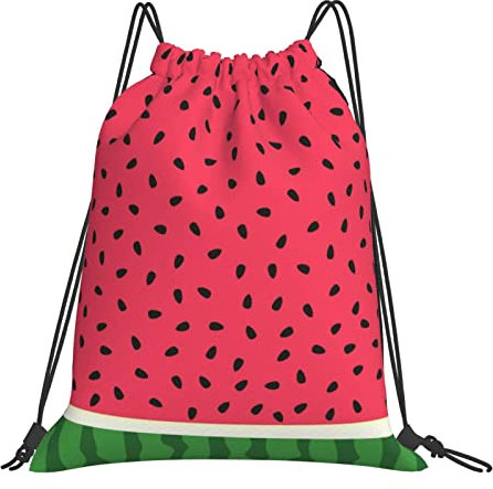 385 Tunnelzug Gymsack Wassermelonen Druck Turnbeutel Erwachsene Gymnastikbeutel Verstellbar Stoffbeutel, Für Reisen, Strandurlaub, Strand