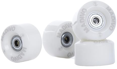 MADIVO Ersatzrollen + Kugellager für Rollschuhe 54 mm x 32 mm | Set aus 4 Rollen 82A ABEC-7 Lager Bearings | Rollschuhräder für Quad Skates für Outdoor und Indoor