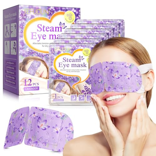 Lavendel-Dampf-Augenmaske, warme Augenmaske, 12 Stück Augenmaske, trockene und geschwollene Augenmaske, kann die Ermüdung der Augen lindern (Steam Eye Mask-12PCS)