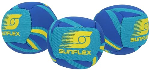 Sunflex Balones de neopreno con diseño de llamas Bluefire, 3 pelotas para hacer malabares, lanzar, atrapar, patear, pelotas suaves y ligeras para la playa y el jardín, extremadamente resistentes y