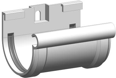 4Home&Garden | Rinnenverbinder Verbindungsstück mit Dichtung | Kunststoff PVC Farbe Weiß | Dachrinnensystem 60 mm Typ250 Fallrohr DN 60