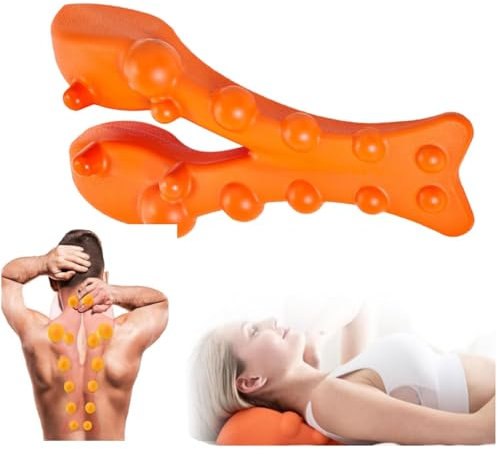 Triggerpunkt-Massagegerät ReliefRidge Nacken- und Schulterschmerzlinderung mit 14 Massagepunkten, Shiatsu-Nacken- und Rückenstützkissen für Nacken- und Rückenschmerzen, Nackendehner für