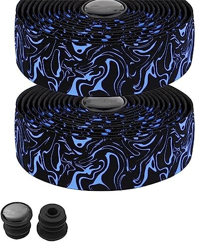Lenkergriffband, Lenkergriffband, Lenkerband, bequemes Lenkerband, Rennrad, Straßenaufhänger, Band, Griffband, Lenker, Fahrradroute, Lenkradwicklung, Klebeband for Rennräder (Farbe: Schwarz, Blau)
