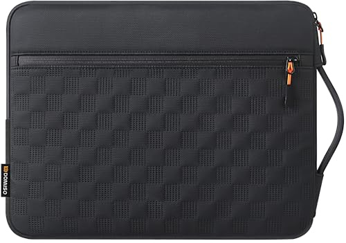 DOMISO Laptoptasche 14 Zoll Wasserdicht – Schockfeste Hülle mit Reißverschluss für MacBook Pro/Air M3/M2/M1 (A2779, A2442) und alle 14 Zoll Laptops, Schwarz