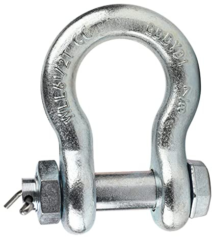 ANKROYU Ankerschäkel, Hebeschäkel aus legiertem Stahl, verschleißfester Bügelschäkel, Hochleistungsschäkel für Ankerketten, Seil, Yacht-Rigging-Angelausrüstung (6.5t)