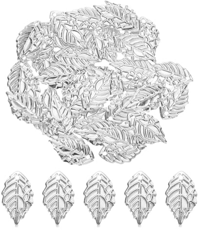 QUARKZMAN Hohl Anhänger Blatt Legierung durchbohrt Baum Blatt Metall Baum | Blätter für Herstellen Selbermachen Ohrring Halskette Haarnadel Haar