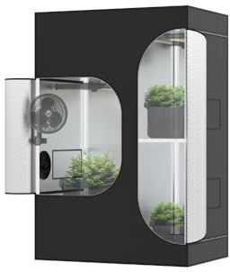 The Grow Deluxe D600 Growzelt 120x90x180 cm - Indoor Anbauzelt 2-in-1 mit herausnehmbarer Wanne, hochreflektierendes Mylar licht- und wasserdicht