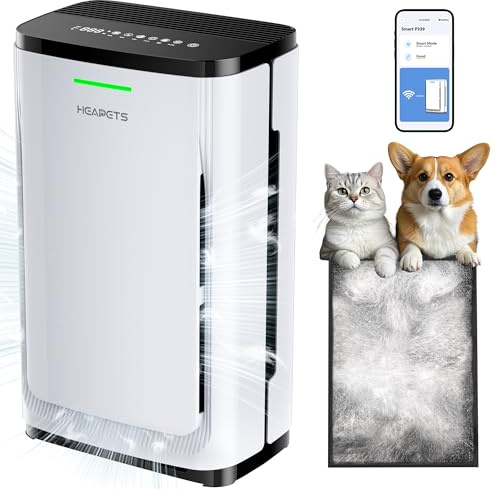 Pet Air Purifier Large Home 4200 sq ft, Suck up Floating Cat Dog Hair Dander, 7-Stage H13 HEPA Anion Activated Carbon Filter, Air Purifiers with APP for Odor Allergies Smoke Dust, Zero Ozone, P339